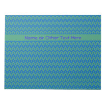 Custom Notepad Jotter, Emerald and Blue Geometric