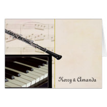 Custom oboe and piano design greeting cards