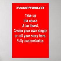 Custom Occupy Wall Street protest sign Posters