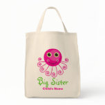 Custom Octopus Big Sister Child's Name Canvas Bags