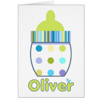 Custom Oliver Baby Bottle cards