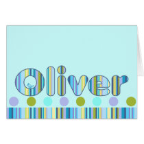 Custom Oliver Baby Bottle cards