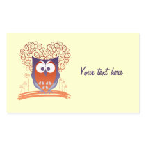 Custom Orange Whimsical Cute Owl Custom stickers stickers