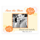 Custom Orange Yellow Save the Date Postcard postcards