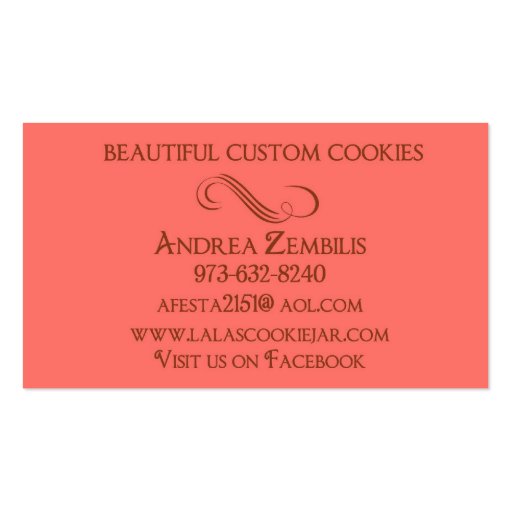 Custom order for Andrea F Business Card Template (back side)