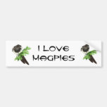 Custom Original Watercolor Magpie Pine Branch Bumper Stickers