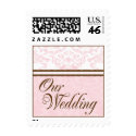 Custom Our Wedding Small Postage-Blush & Brown postage
