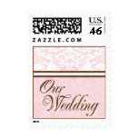 Custom Our Wedding Small Postage-Blush & Brown postage