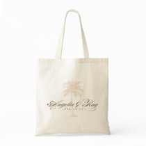 Custom Palm Tree Wedding Logo Canvas Bag