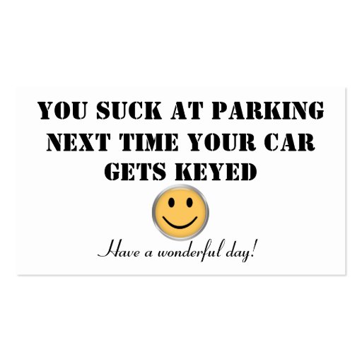 Custom parking card Zazzle