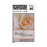 Custom peach wedding rose postage stamps
