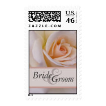 Custom peach wedding rose postage stamps