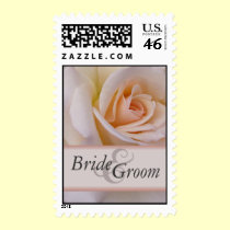 Custom peach wedding rose stamps