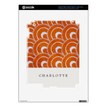 Custom Peacock Orange Skin For iPad 3