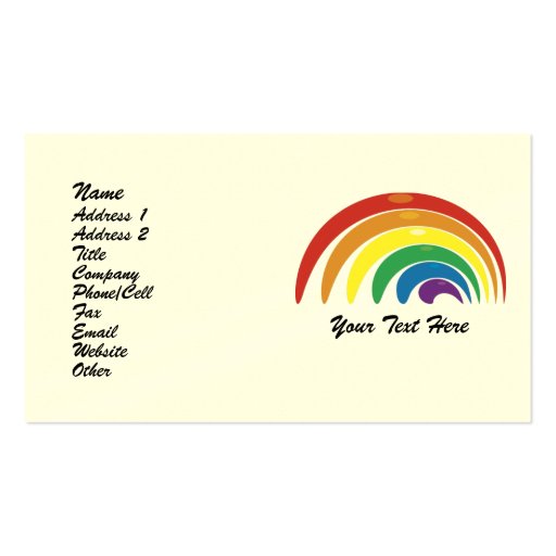 Custom Personalized Abstract Rainbow Biz Cards Business Card (front side)
