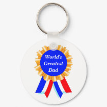 Custom Personalized Blue Ribbon Award Keychains