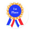 Custom Personalized Blue Ribbon Award Stickers