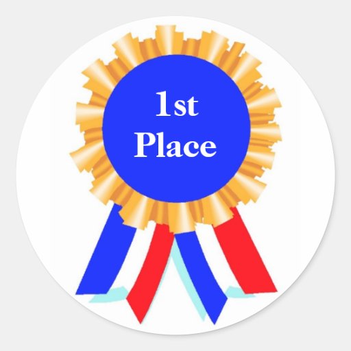 Custom Personalized Blue Ribbon Award Stickers Zazzle