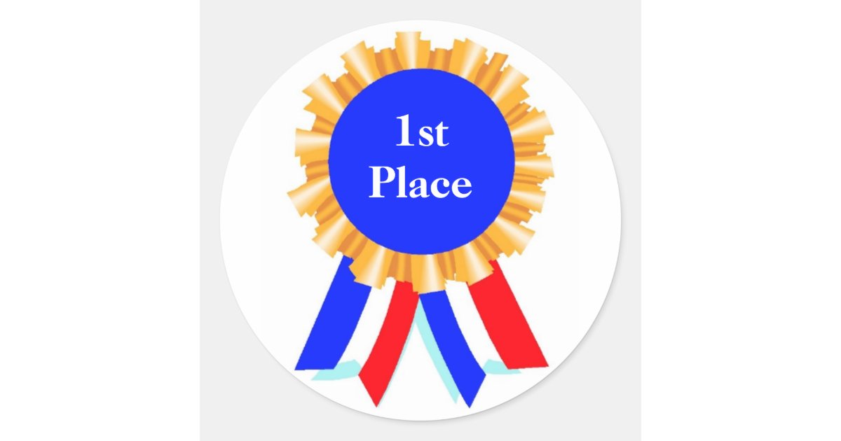 Custom Personalized Blue Ribbon Award Stickers Zazzle