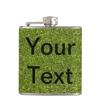 Custom Personalized Flask with Grass Background