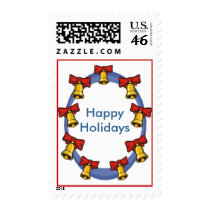 Custom Personalized Holiday Bell Border Postage postage