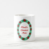 Custom Personalized Ladybug Border Mugs