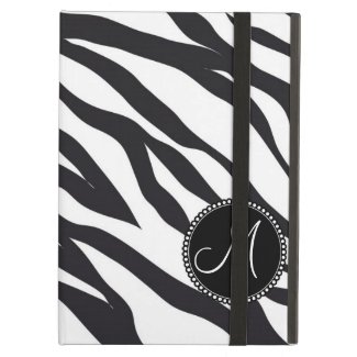 Custom Personalized Monogram Initial Zebra Stripes iPad Case