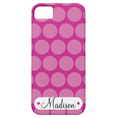 Custom Personalized Name Big Purple Polka Dots iPhone 5 Covers