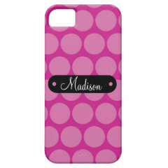 Custom Personalized Name Big Purple Polka Dots iPhone 5 Case