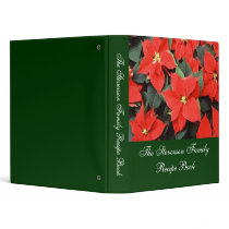 Custom Personalized Pointsettia Recipe Book binders by cutencomfy Custom Personalized Pointsettia Recipe Book binders