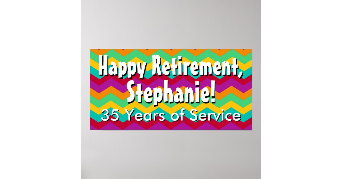 Custom Personalized Retirement Banner Poster Zazzle