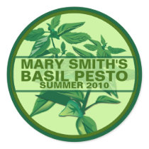 Custom Pesto Labels, Basil Pesto Jarring Labels Stickers