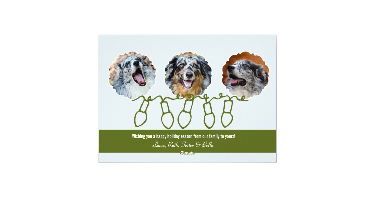 Custom Pet Dog Christmas Photo Holiday Cards | Zazzle