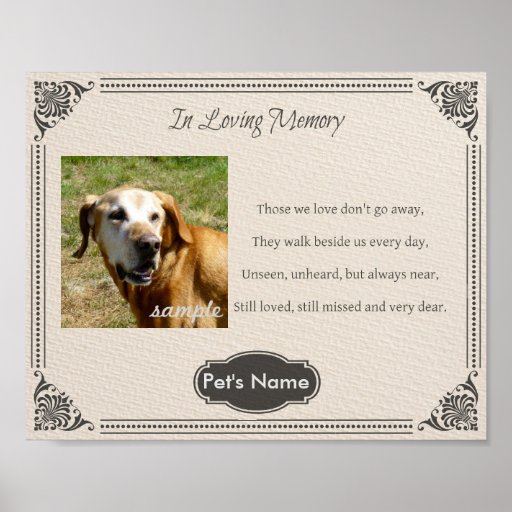 Custom Pet Memorial Poem - Poster | Zazzle