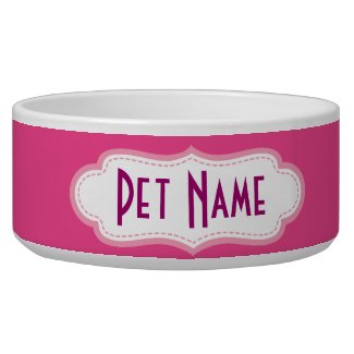 Custom Pet Name Pink Food or Water Dish Dog Food Bowls