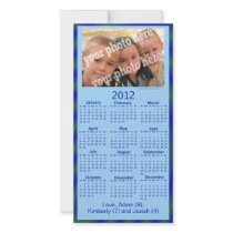 Custom Photo 2012 Calendar Card Template (Blue) Photo Card Template