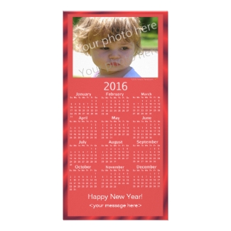 Custom Photo 2016 Calendar Card Happy New Year
