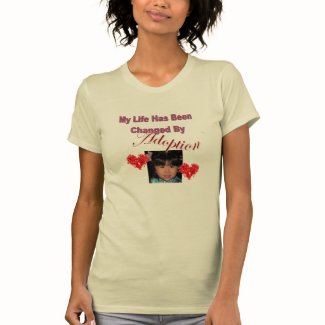 Custom Photo Adoption Shirt with Red Hearts
