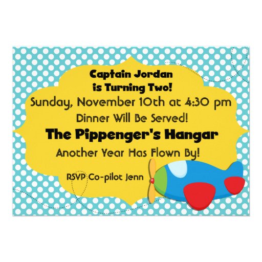 Custom Photo Airplane Pilot Birthday Invitation