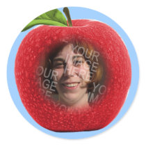 Custom Photo Apple Face Sticker