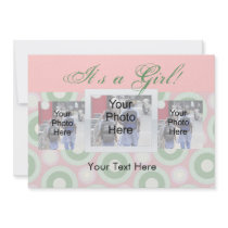 Custom Photo Birth Announcement Card, It's a Girl invitations by cutencomfy Custom Photo Birth Announcement Card, It's a Girl invitations