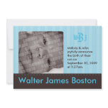 Custom Photo Birth Announcement Lt. Blue invitations