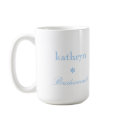 Custom photo blue argyle preppy bridesmaid coffee mug