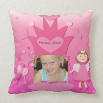 Custom Photo Brown Hair Princess Pillow pillows