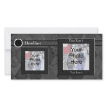 Custom Photo Card, Black Wedding or Formal Design photo cards