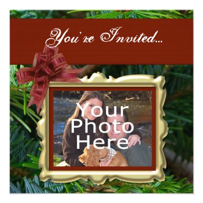 Custom Photo Christmas Holiday Party Invitation