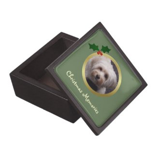 Custom Photo Christmas Pet Memory Box (Green) planetjillgiftbox