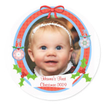 Custom Photo Christmas Stickers by jamiecreates1 Custom Photo Christmas Stickers