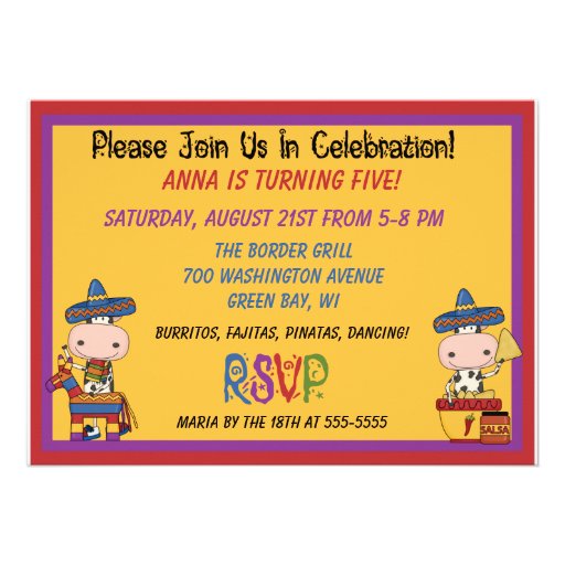 Custom Photo Fiesta Birthday Invitation