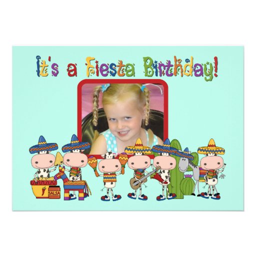 Custom Photo Fiesta Birthday Invitation